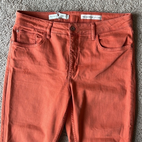 Pilcro Anthropologie High Rise Bootcut Orange Stretch Jeans - Picture 5 of 9